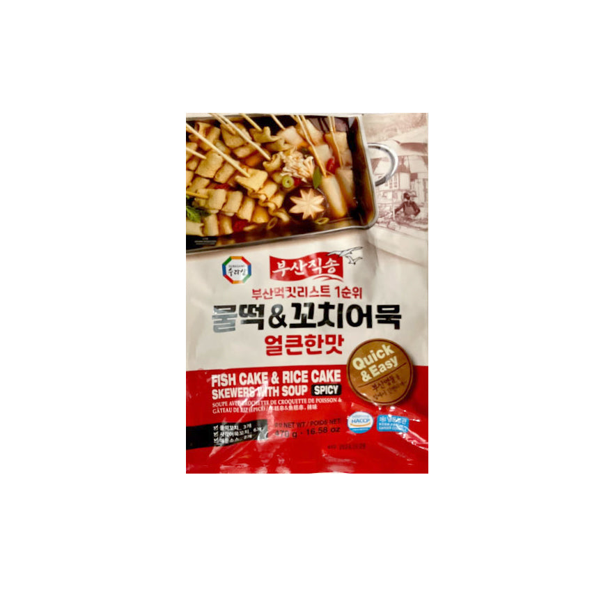 Fzn Rice cake+Fish Fake(spicy) 20/470g 물떡+어묵꼬지(얼큰한맛)