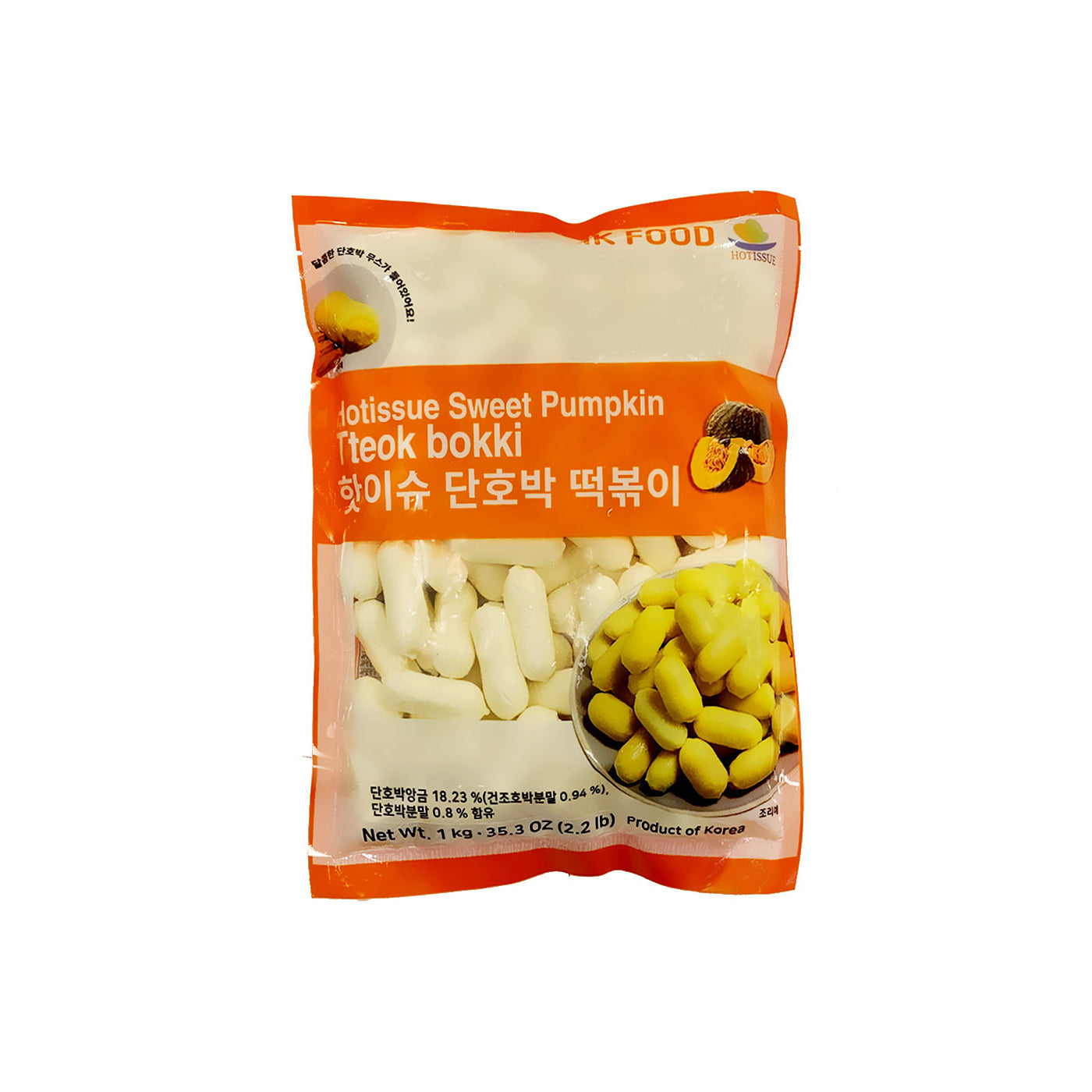 04262 단호박떡볶이떡, 10/1kg FZN SWEET PUPKIN RICE CAKE FOR TTEOKBOKKI