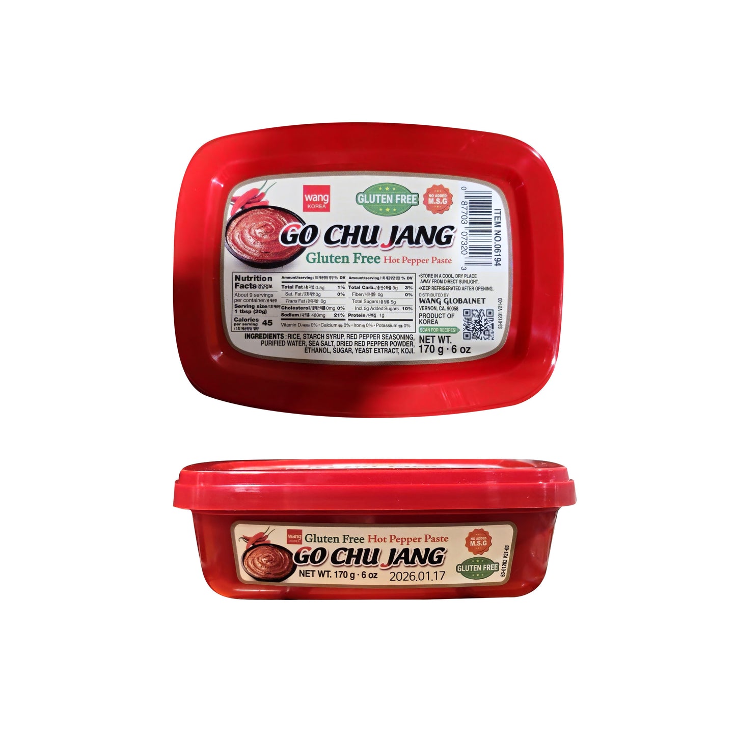 06194 : 고추장 (글루텐프리) : 12/170g : GOCHUJANG (GLUTEN FREE)