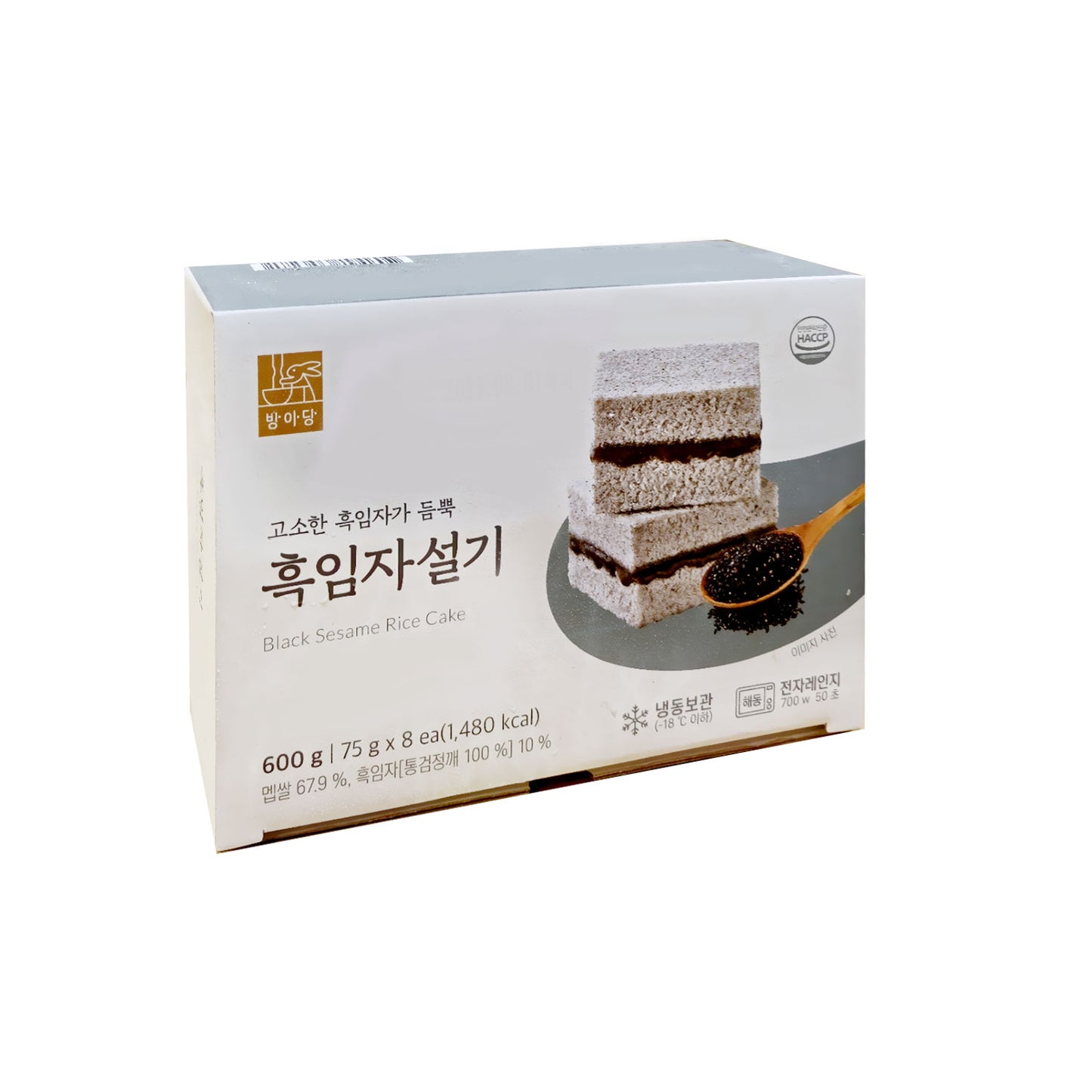 07345 흑임자 설기, 25/600g(8ea) FZN BLACK SESAME RICE CAKE