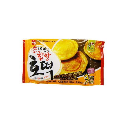 "15323  : 찹쌀호떡  : 24/180g(3pcs)  : FZN SWEET RICE PANCAKE, 3PCS"