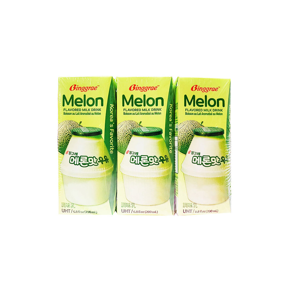 Binggrae Milk (Melon) 4/6/200ml 빙그레 우유(메론)