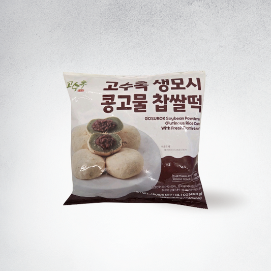 26181 : 고수록 생모시 콩고물 찹쌀떡 :  : 20/400g(14.11oz) : FZN RICE CAKE WITH FRESH LAMIE LEAF AND SOYBEAN PO