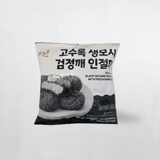 26182 : 고수록 생모시 검정깨 인절미 :  : 20/400g(14.11oz) : FZN RICE CAKE WITH FRESH LAMIE LEAF AND BLACK SESA