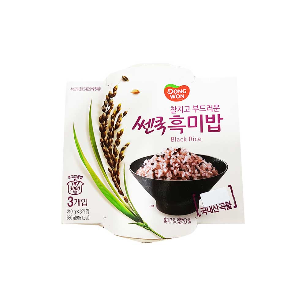 Riz cuit avec riz noir 6/3/210g 찰지고 부드러운 흑미밥