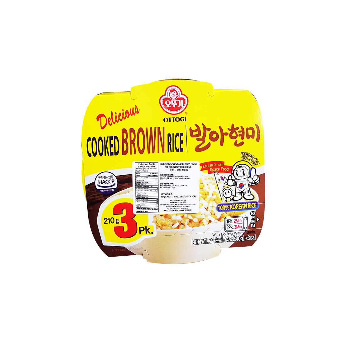 Riz brun germé cuit 6/3/210g 오뚜기밥(발아 현미3)