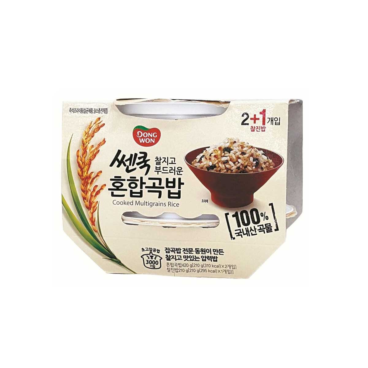 Cooked Mixed Grain Rice + Cooked Rice 6/3/210g 건강한 혼합곡밥 웰빙기획(2+찰진밥1)(찰진)